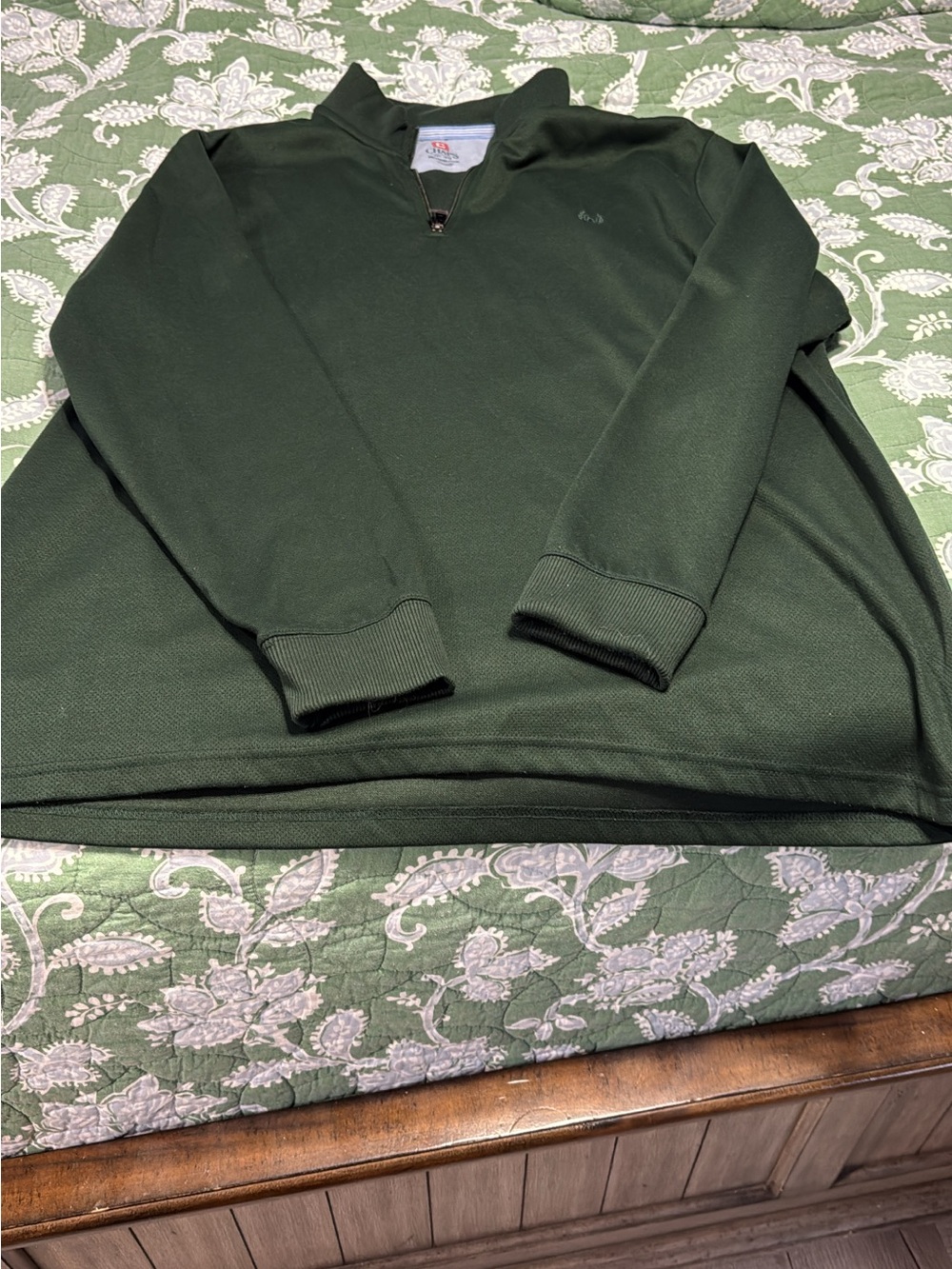 Chaps Men's Forest Green Zip-Up Sweater